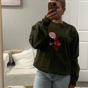 Travis Scott Astroworld Tour Sweatshirt Skipping Bear Crewneck in Green